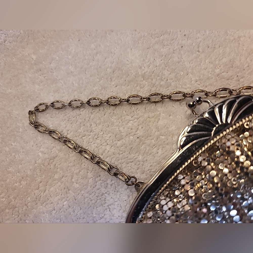 Vintage Art Deco Whiting & Davis Co. Silver Mesh Bag Purse Clutch - Picture 5 of 11